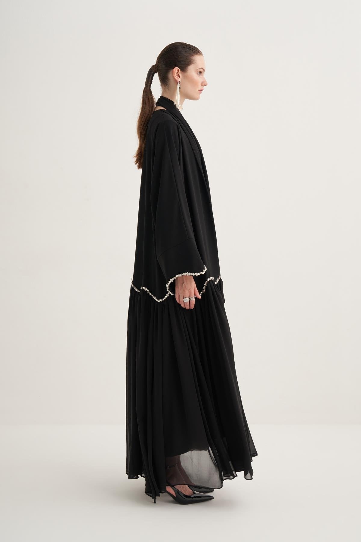LINA CRYSTAL ABAYA BLACK