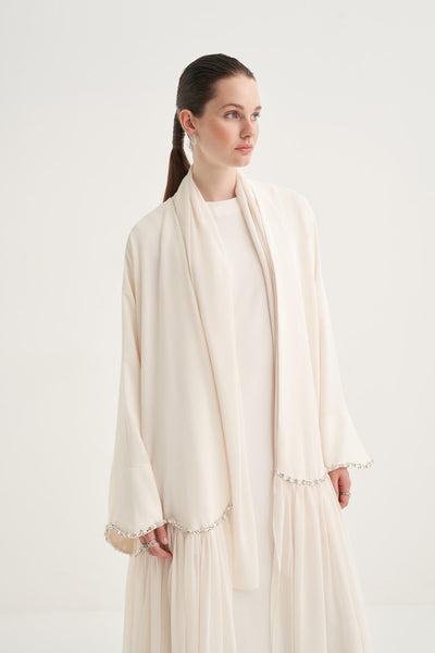 LINA CRYSTAL ABAYA CREAM