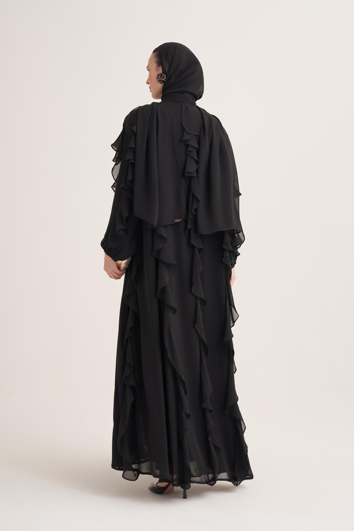 LOLA ABAYA & SCARF-BLACK