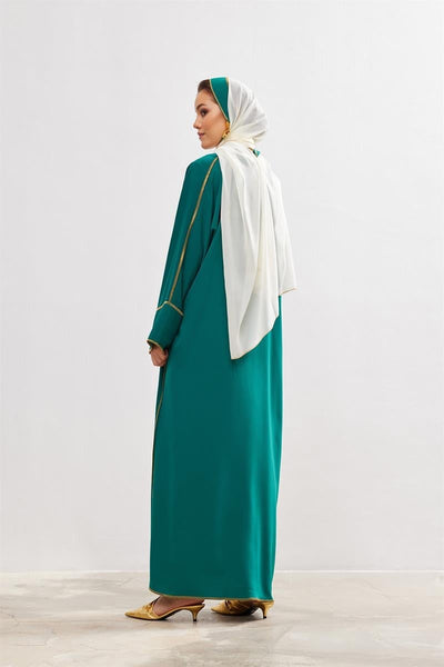 New Line Abaya Dress Set - GREEN