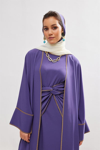 New Line Abaya Dress Set - LAVENDER