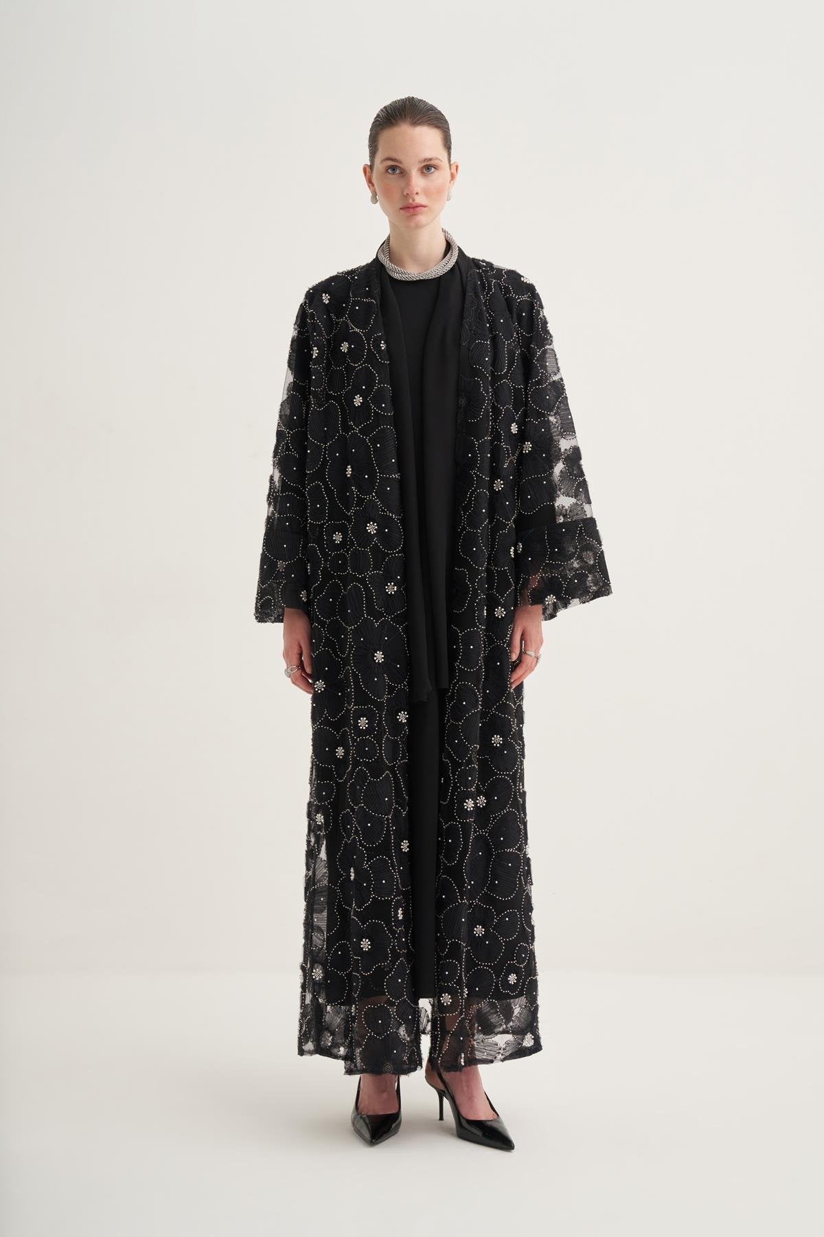 PEARL DREAM ABAYA & SCARF BLACK