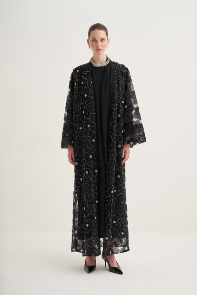 PEARL DREAM ABAYA & SCARF BLACK