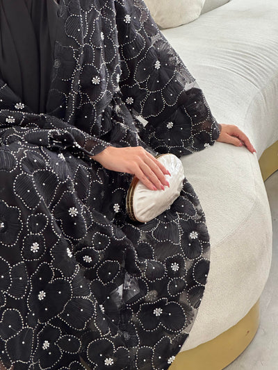 PEARL DREAM ABAYA & SCARF BLACK