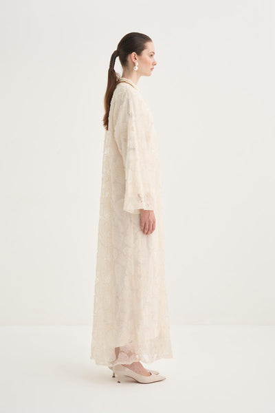 PEARL DREAM ABAYA &SCARF Cream