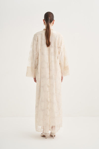 PEARL DREAM ABAYA &SCARF Cream
