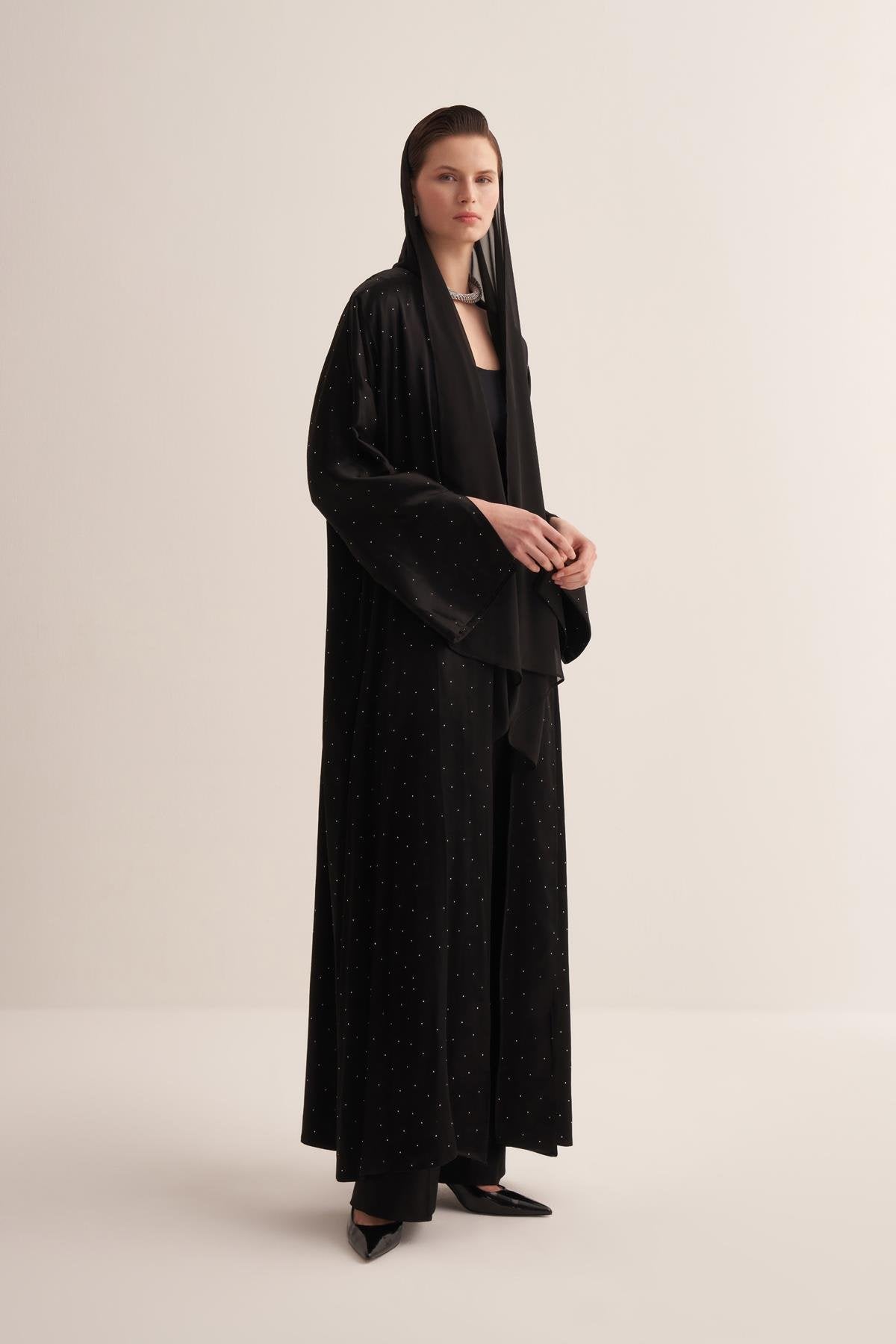 STYLISH ABAYA & SCARF BLACK