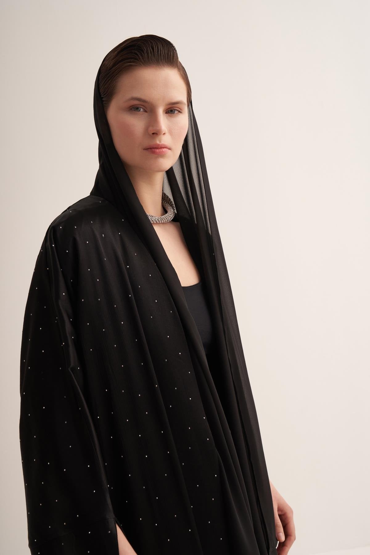 STYLISH ABAYA & SCARF BLACK